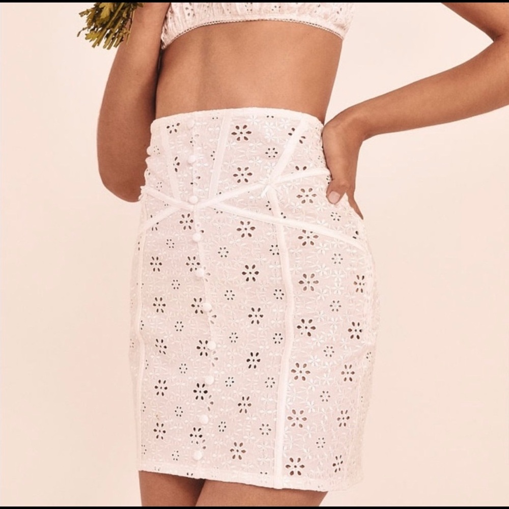 NWOT For Love & Lemons Eyelet Skirt